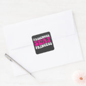 Passagiersstoel Prinses Meisje Auto Groovy Retro Vierkante Sticker (Envelop)