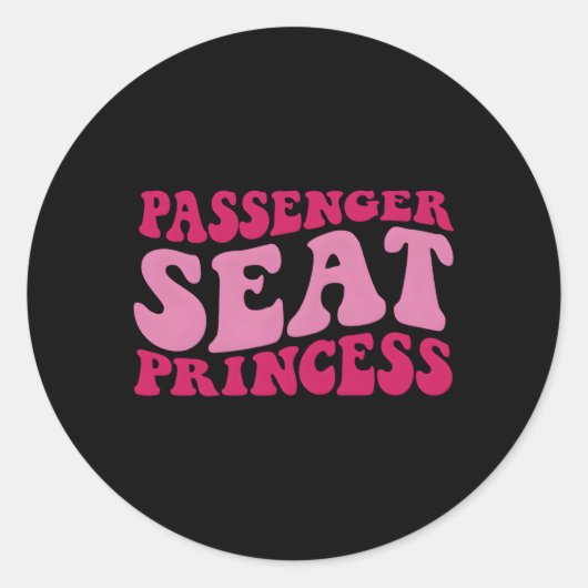 Passagiersstoel Prinses op rug Ronde Sticker (Voorkant)