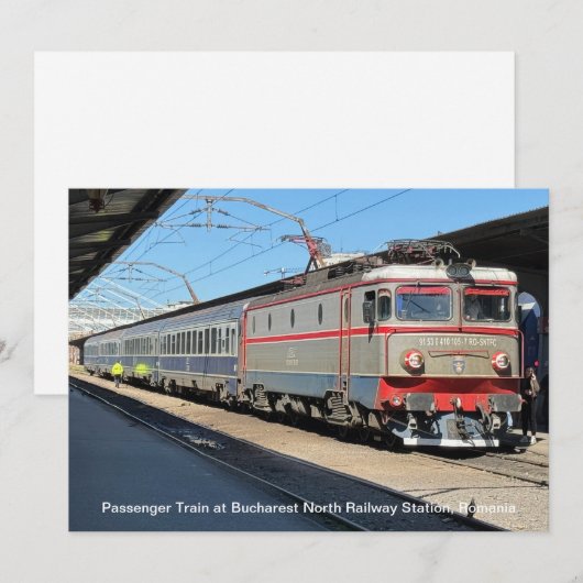 Passagierstrein op het treinstation van Boekarest Feestdagenkaart (Voorkant / Achterkant)