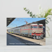 Passagierstrein op het treinstation van Boekarest  Feestdagenkaart (Staand voorkant)