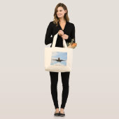 Passagiersvliegtuig Grote Tote Bag (Voorkant (model))