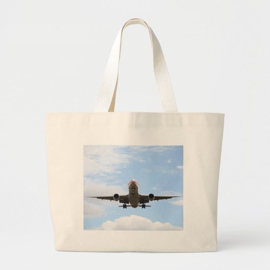 Passagiersvliegtuig Grote Tote Bag (Voorkant)