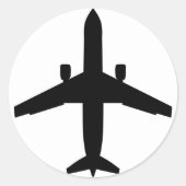 passagiersvliegtuig ronde sticker (Voorkant)