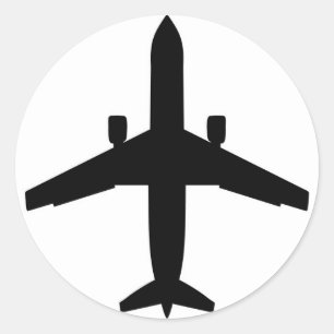passagiersvliegtuig ronde sticker