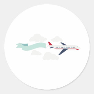 passagiersvliegtuig ronde sticker