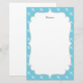 Passagiersvliegtuig Silhouette Pattern Blue Briefpapier (Voorkant / Achterkant)