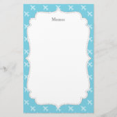 Passagiersvliegtuig Silhouette Pattern Blue Briefpapier (Voorkant)
