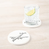  passagiersvliegtuig zandsteen onderzetter (Zijkant)