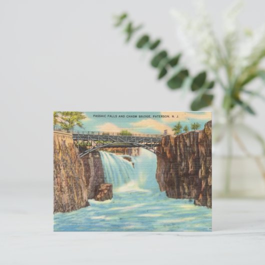 Passaic Herfsten Chasm Bridge, Paterson, New Jerse Briefkaart (Staand voorkant)