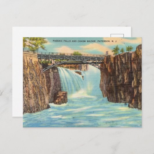 Passaic Herfsten Chasm Bridge, Paterson, New Jerse Briefkaart (Voorkant / Achterkant)