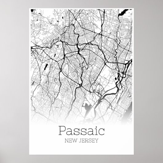 Passaic Map - New Jersey - City Map Poster (Voorkant)