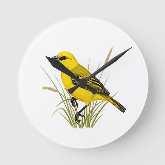 pássaro amarelo ronde klok (Voorkant)