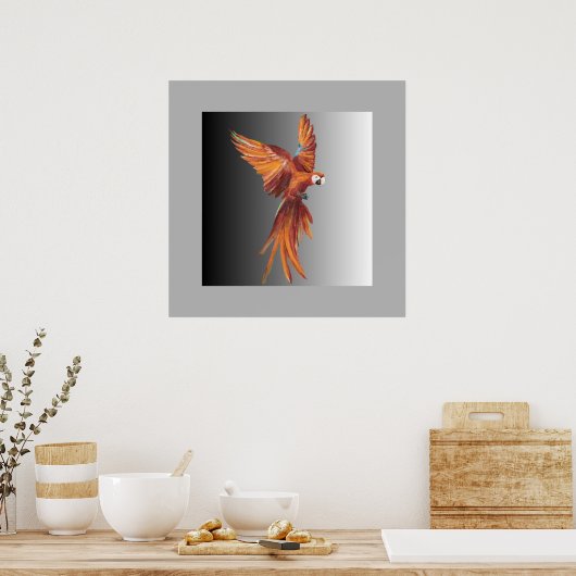 Pássaro Vermelho Poster (Keuken)