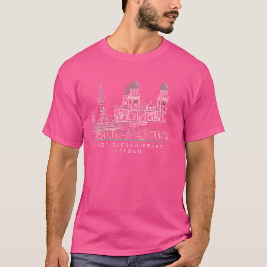 Passau Beieren, Duitsland, Handtekening Donau uitz T-shirt (Voorkant)