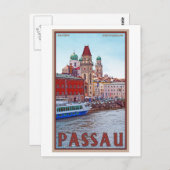 Passau - Donau Waterfront Briefkaart (Voorkant / Achterkant)