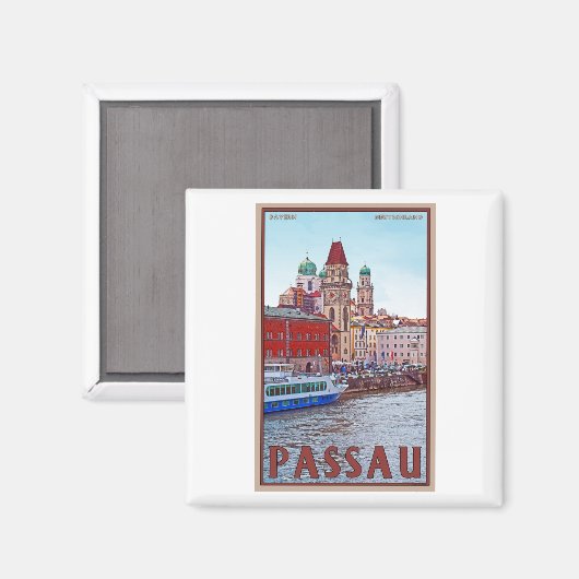 Passau - Donau Waterfront Magneet (Voorkant / Achterkant)
