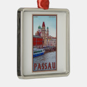 Passau - Donau Waterfront Metalen Ornament (Rechts)
