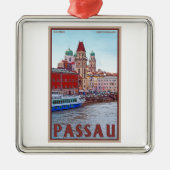 Passau - Donau Waterfront Metalen Ornament (Voorkant)