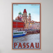 Passau - Donau Waterfront Poster (Voorkant)