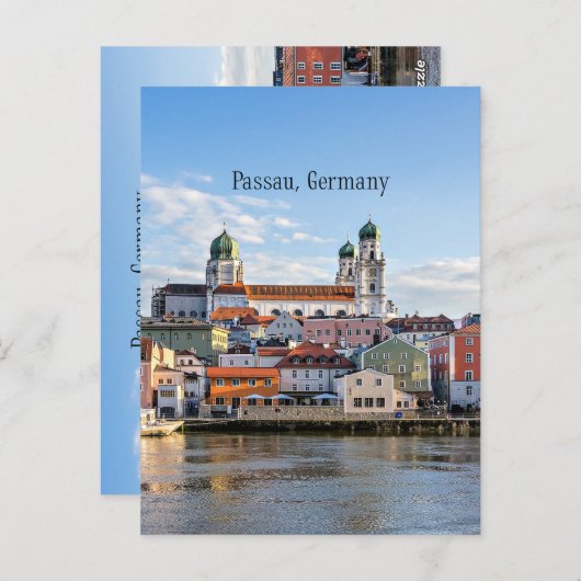 Passau, Duitse cityscape-foto Briefkaart (Voorkant / Achterkant)