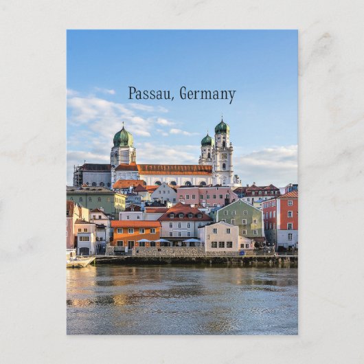 Passau, Duitse cityscape-foto Briefkaart (Voorkant)