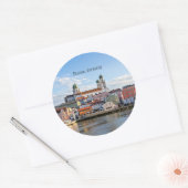 Passau, Duitse cityscape-foto Ronde Sticker (Envelop)