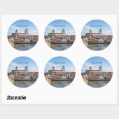 Passau, Duitse cityscape-foto Ronde Sticker (Vel)
