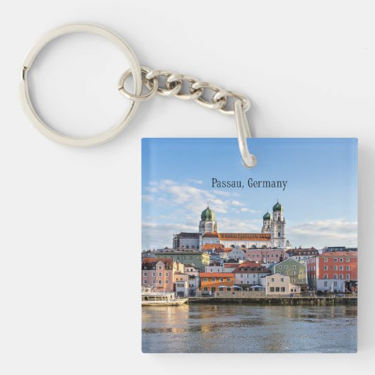 Passau, Duitse cityscape-foto Sleutelhanger (Voorkant)