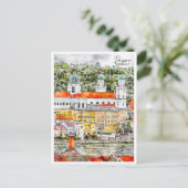 Passau Duitsland vintage reizen waterverf Briefkaart (Staand voorkant)