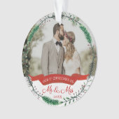 Passen getrouwd 1e getrouwde kerstfoto ornament (voorkant)