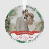 Passen getrouwd 1e getrouwde kerstfoto ornament (voorkant)