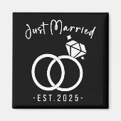 Passen getrouwd 2025 Bruid en bruidegom Weddingpla Magneet (Voorkant)