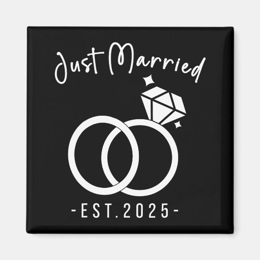 Passen getrouwd 2025 Bruid en bruidegom Weddingpla Magneet (Voorkant)