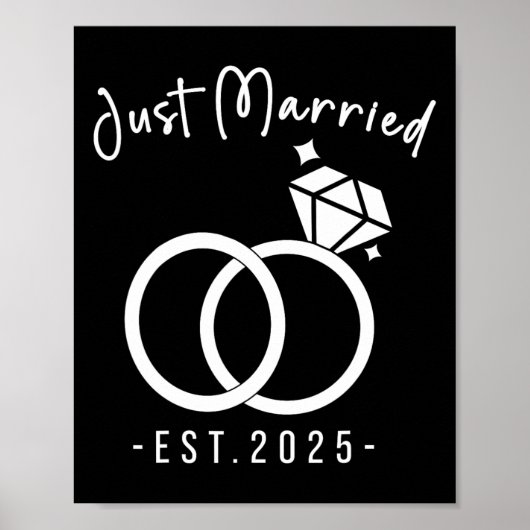 Passen getrouwd 2025 Bruid en bruidegom Weddingpla Poster (Voorkant)