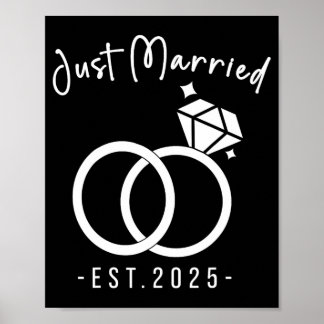 Passen getrouwd 2025 Bruid en bruidegom Weddingpla Poster