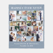 Passen getrouwd 30 Fotocollage Dusty Blue Wedding Fleece Deken (Voorkant)