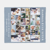 Passen getrouwd 30 Fotocollage Dusty Blue Wedding Fleece Deken (Voorkant (Horizontaal))