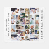 Passen getrouwd 30 Fotocollage Witte bruiloft Fleece Deken (Voorkant (Horizontaal))