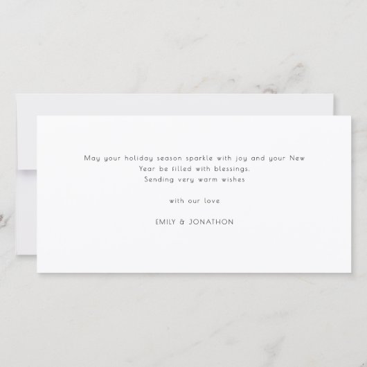 Passen getrouwd 4 Foto's Getrouwd & Vrolijk Kerstf Feestdagenkaart (Achterkant)