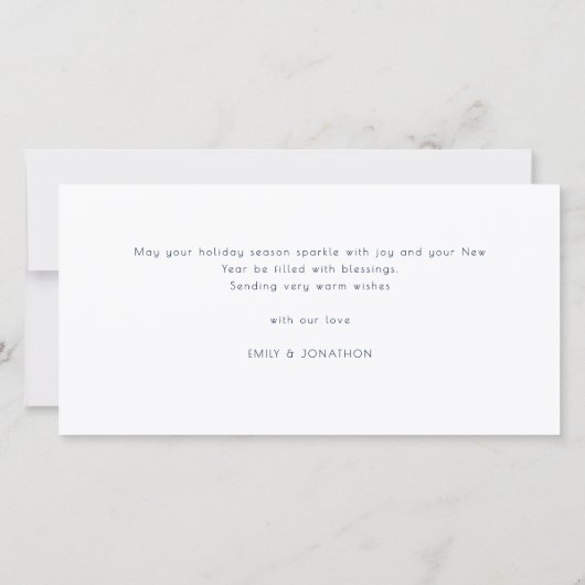 Passen getrouwd 4 foto's Navy Merry Christmas Feestdagenkaart (Achterkant)