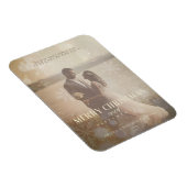 Passen getrouwd Aangepaste foto Elegant Golden Sno Magneet (Rechterzijde)