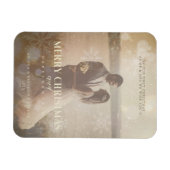 Passen getrouwd Aangepaste foto Elegant Golden Sno Magneet (Horizontaal)