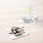 Passen getrouwd Blush roze rozen botanische Floren Kartonnen Onderzetters (Insitu)