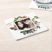 Passen getrouwd Blush roze rozen botanische Floren Kartonnen Onderzetters (Schuin)