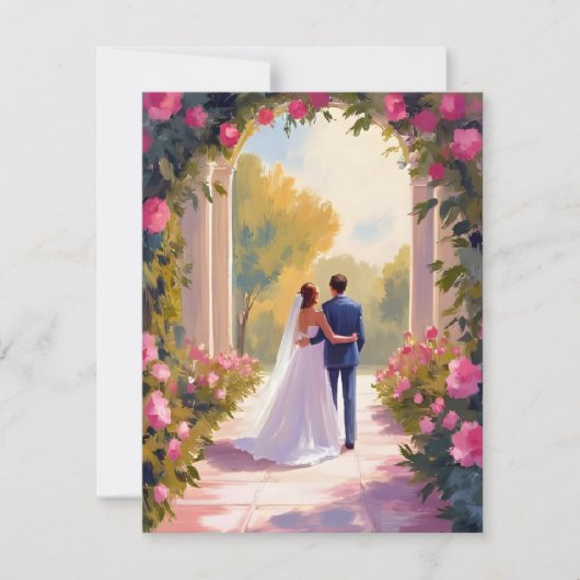 Passen getrouwd Bruid & Bruidegom Trouwschilderij (Voorkant)