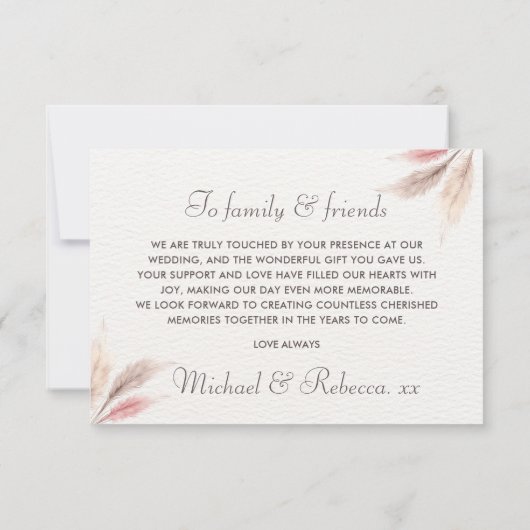 Passen getrouwd bruiloft dank u kaart Elegant paar (Achterkant)