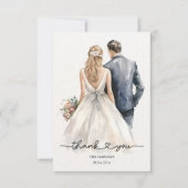 Passen getrouwd bruiloft dank u kaart Elegant paar (Voorkant)