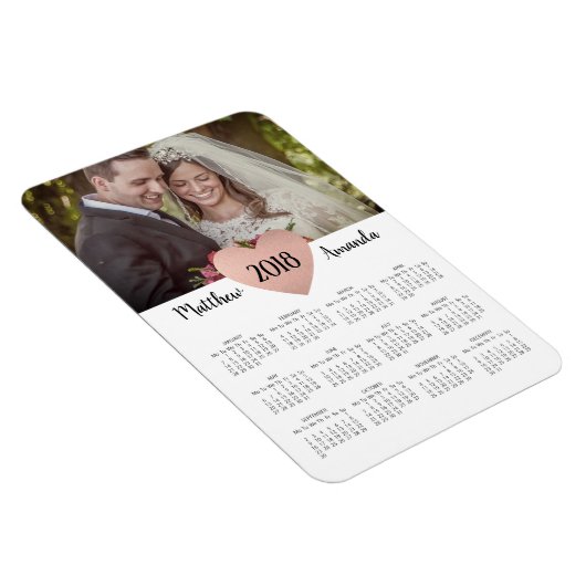 Passen getrouwd bruiloft gunst 2019 Kalender Foto Magneet (Rechterzijde)