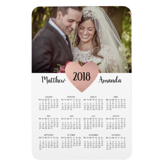 Passen getrouwd bruiloft gunst 2019 Kalender Foto Magneet (Verticaal)