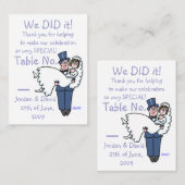 Passen getrouwd Cartoon Kunst Ontvanglijst Plaats Plaatskaartje (Voorkant / Achterkant)